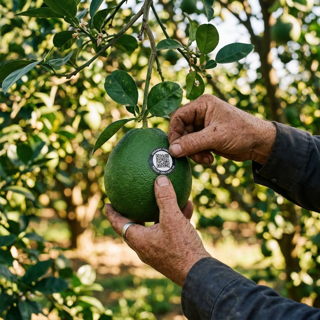 Dán tem truy xuất lên trái cây